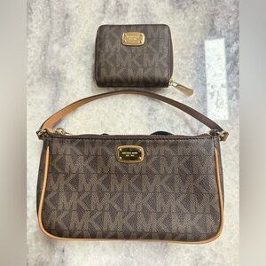 Michael Kors brown Purse With Matching coin Wallet